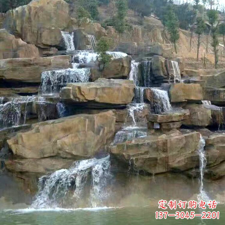益阳公园假山流水景观