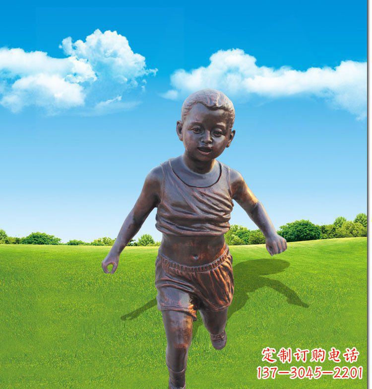 益阳优雅玻璃钢仿铜儿童雕塑