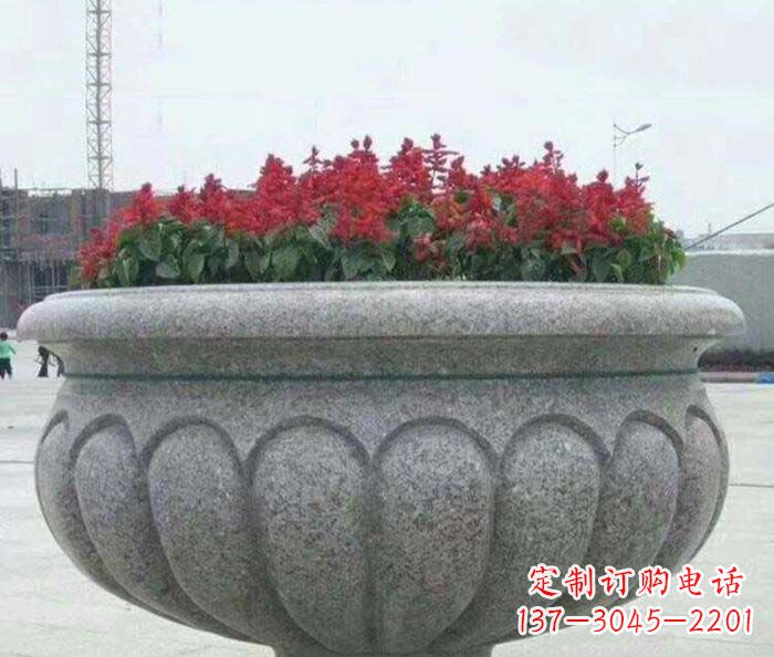 益阳精美大理石花盆雕塑
