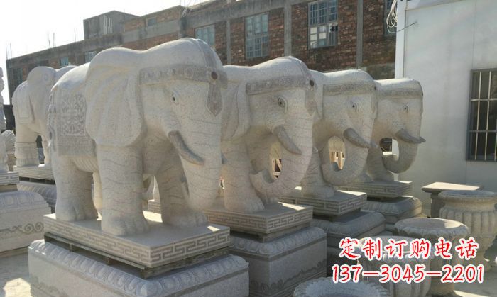 益阳缅甸大理石缅甸大象雕塑