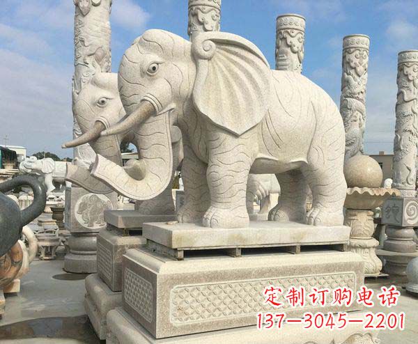 益阳大理石招财大象雕塑