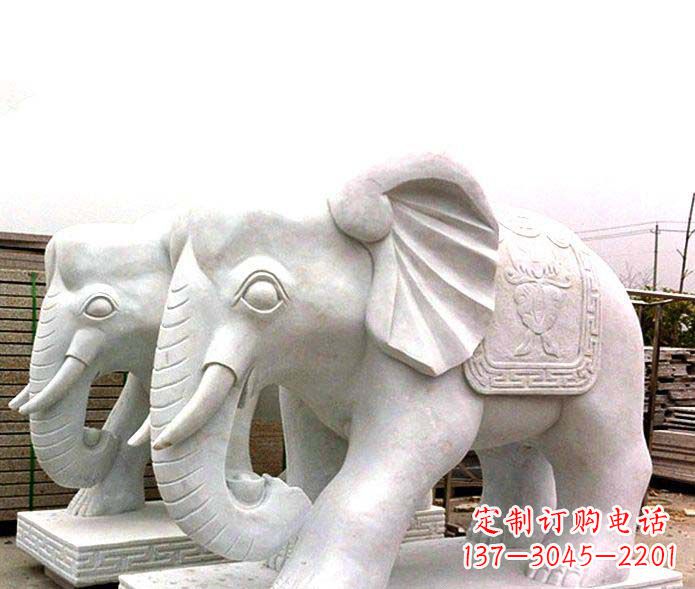 益阳公园景观大理石招财大象石雕