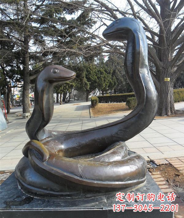 益阳公园景观动物蛇铜雕