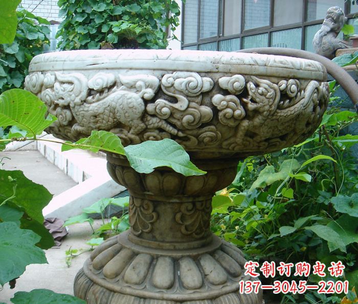益阳公园景观仿古花盆石雕