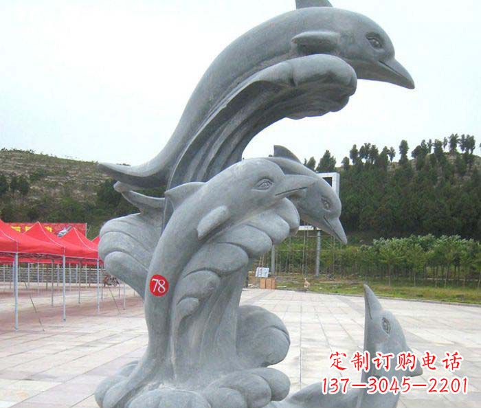 益阳精美海豚雕塑 烘托您的公园景观