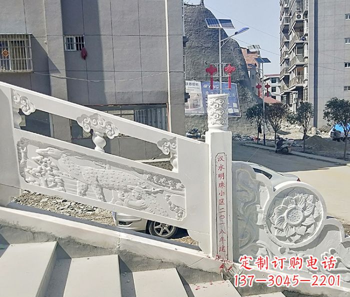 益阳汉白玉石雕栏板,唯美园林装饰