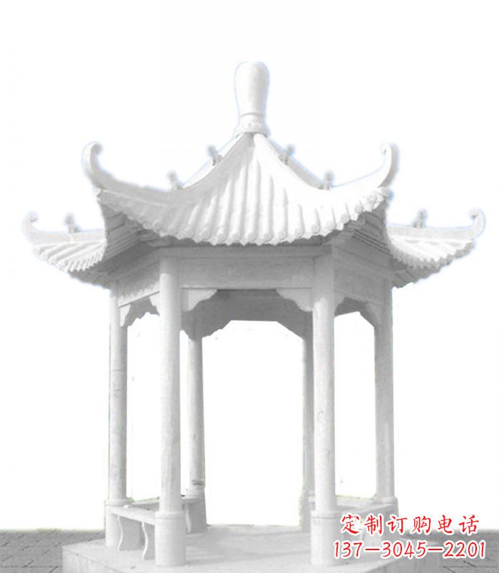益阳汉白玉石凉亭雕塑