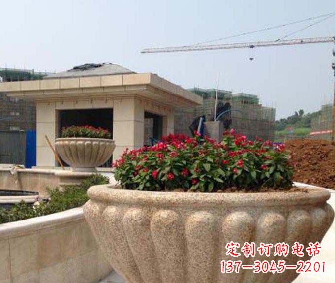益阳公园景观花盆石雕