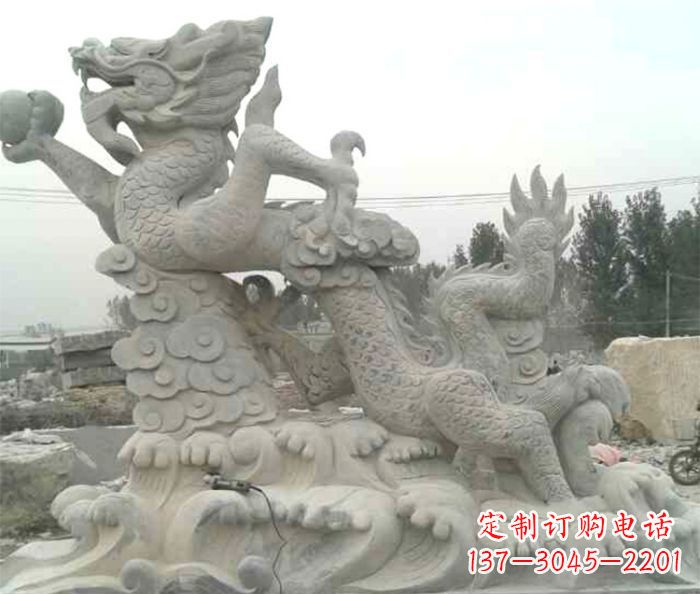 益阳精美青龙出水石雕