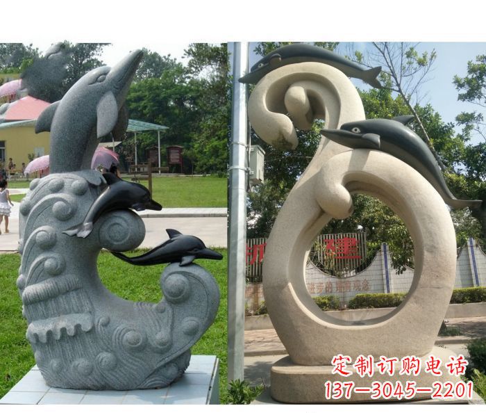 益阳海豚雕塑,让你的公园景观更加优美缤纷