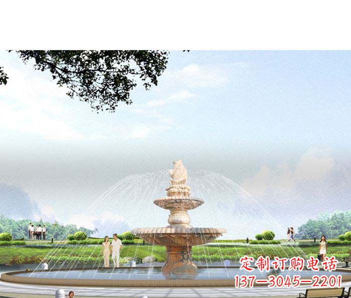 益阳精美玉鲤鱼雕塑 精良景观装置