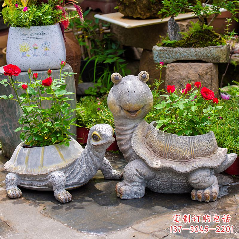 益阳铸铁乌龟花盆雕塑