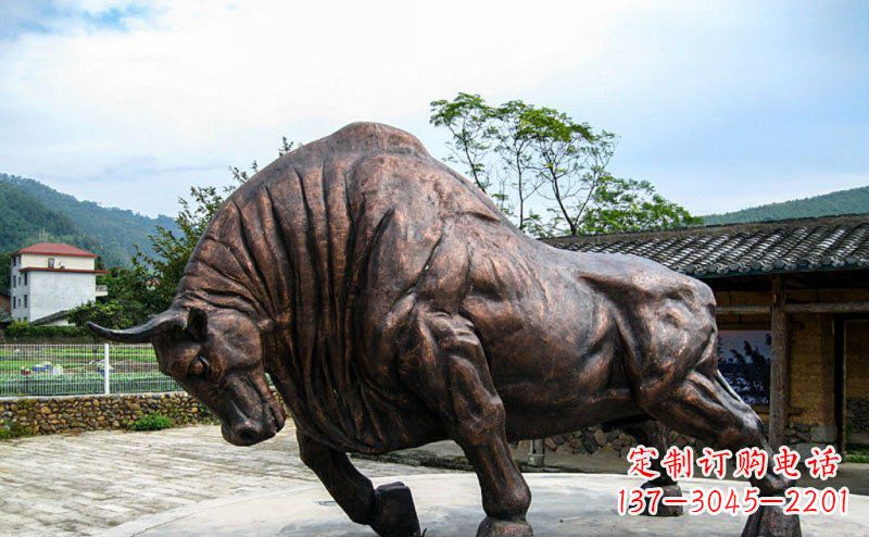 益阳公园开荒牛动物铜雕