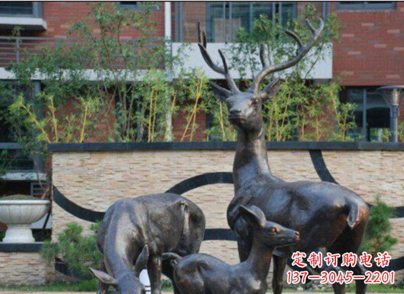 益阳古雅优雅的梅花鹿铜雕