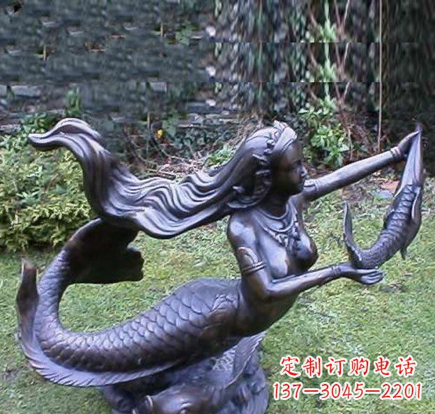 益阳美人鱼铜雕,精美传情