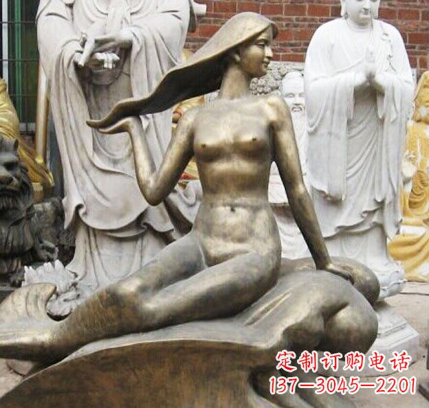 益阳精美铜质美人鱼雕塑