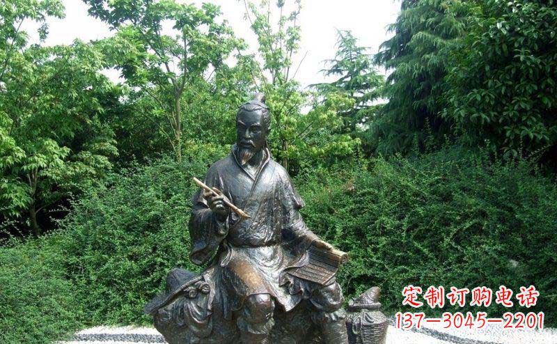 益阳传统风情渔翁铜雕