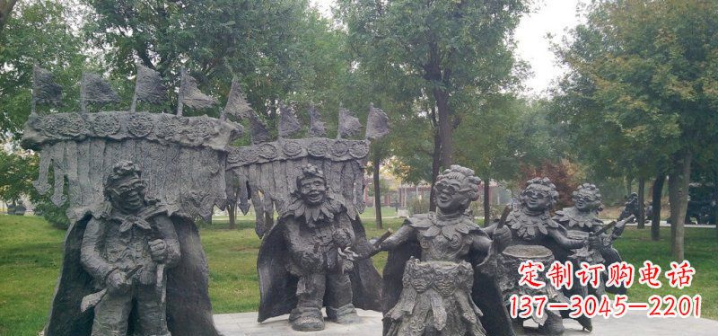 益阳领雕塑扭秧歌老人铜雕