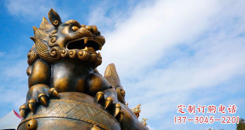 益阳大型铜雕狮子景观装置