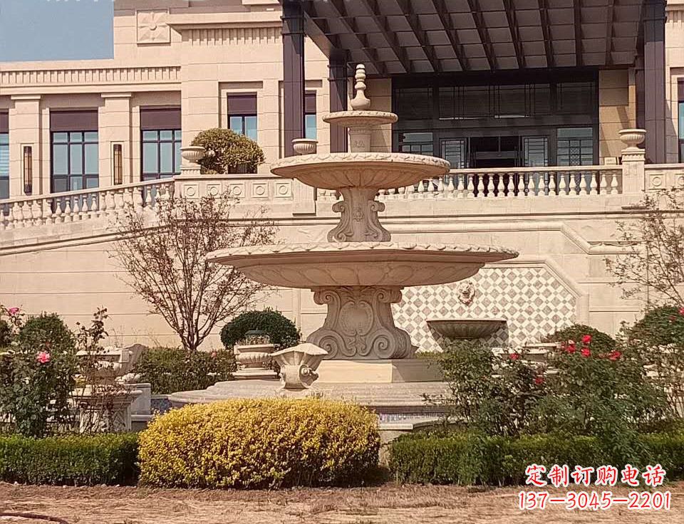 益阳中领雕塑定制精美喷泉鱼石雕
