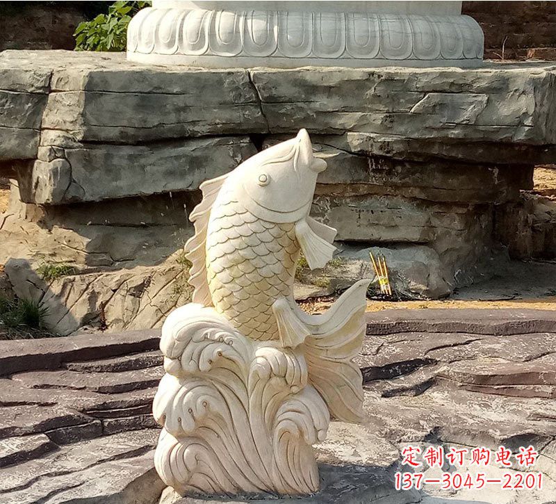 益阳室外公园鲤鱼石雕装饰