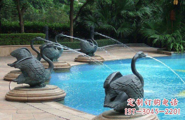 益阳精美雕刻的天鹅喷泉雕塑