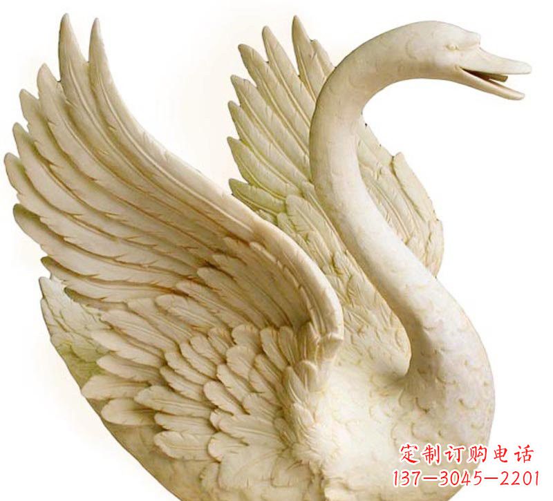 益阳经典设计,灵动优雅,真实天鹅石雕塑