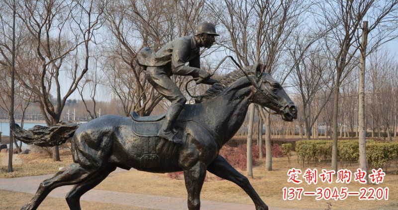 益阳骑马小品铜雕一件完美的艺术精品