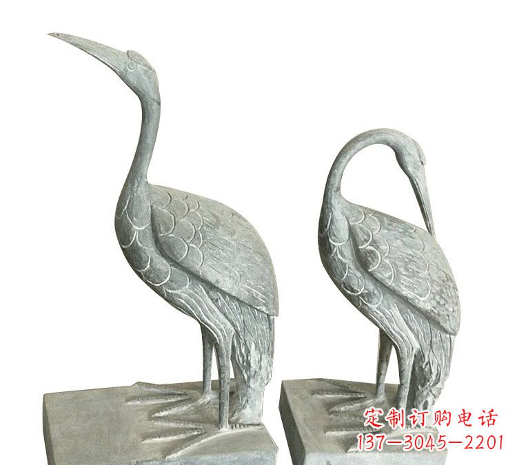 益阳公园青石仿古丹顶鹤石雕