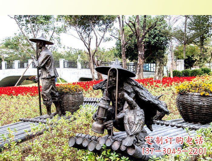 益阳把渔民的生活经历融入雕塑——公园人物渔夫铜雕塑