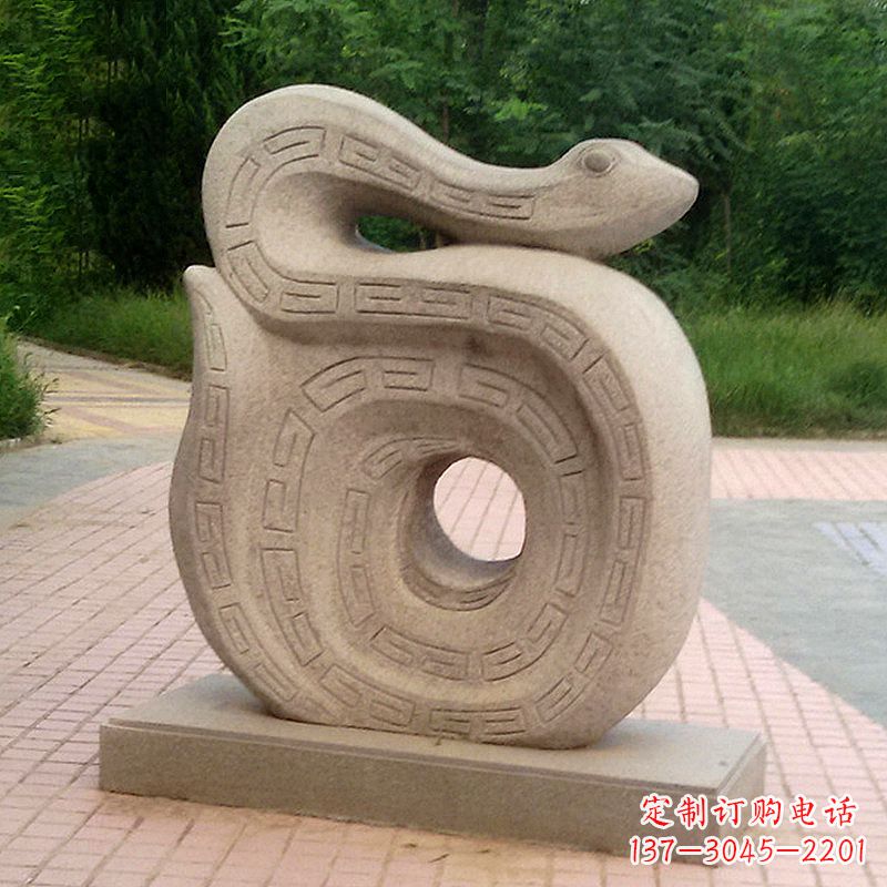 益阳砂岩动物蛇雕塑