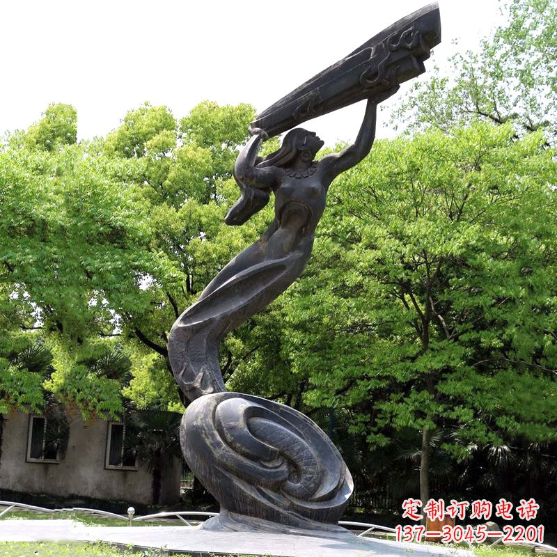 益阳公园神话传说人物始母神女娲补天景观雕塑