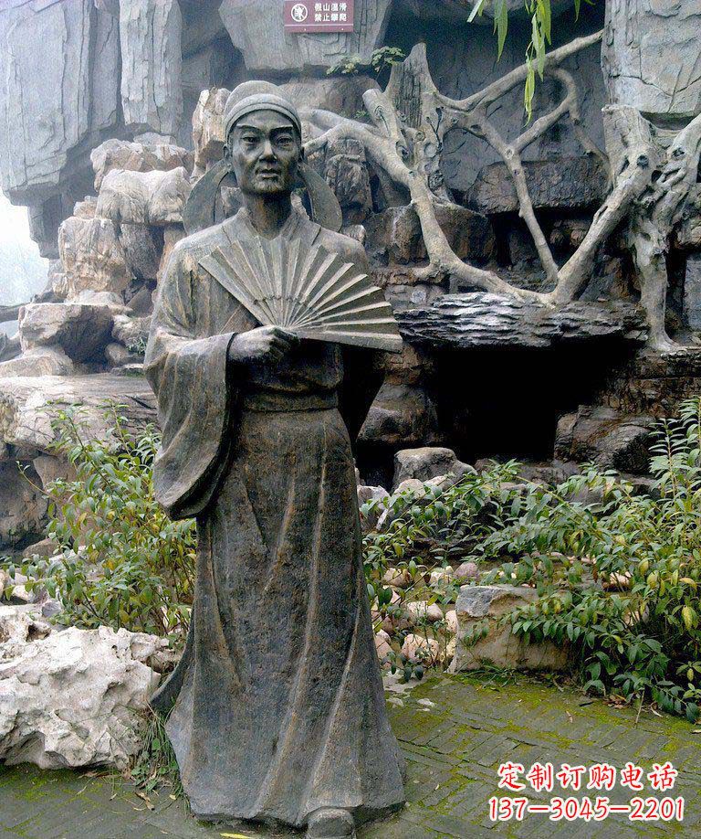 益阳公园诗人杜甫古代人物铜雕