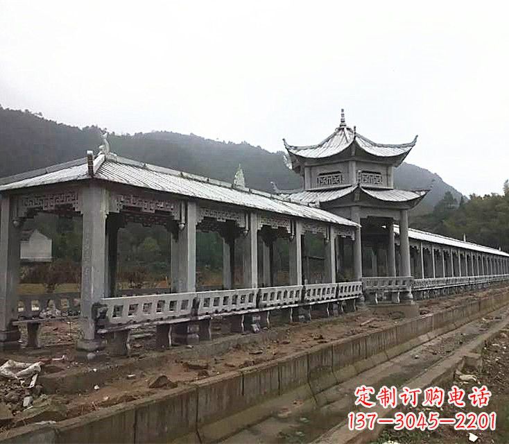 益阳公园石雕亭子长廊