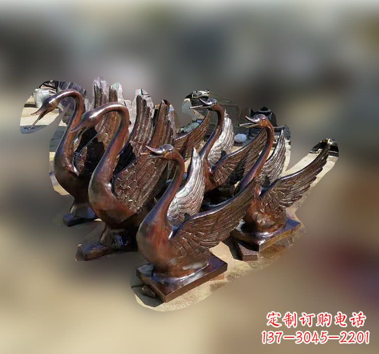 益阳优雅美丽的铜雕天鹅塑料