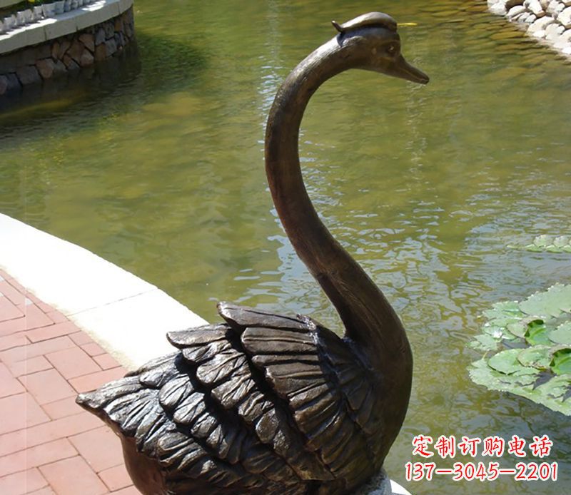 益阳公园装饰铜天鹅喷泉雕塑
