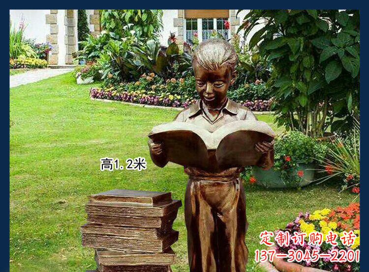 益阳公园铜雕西方美女看书人物雕塑