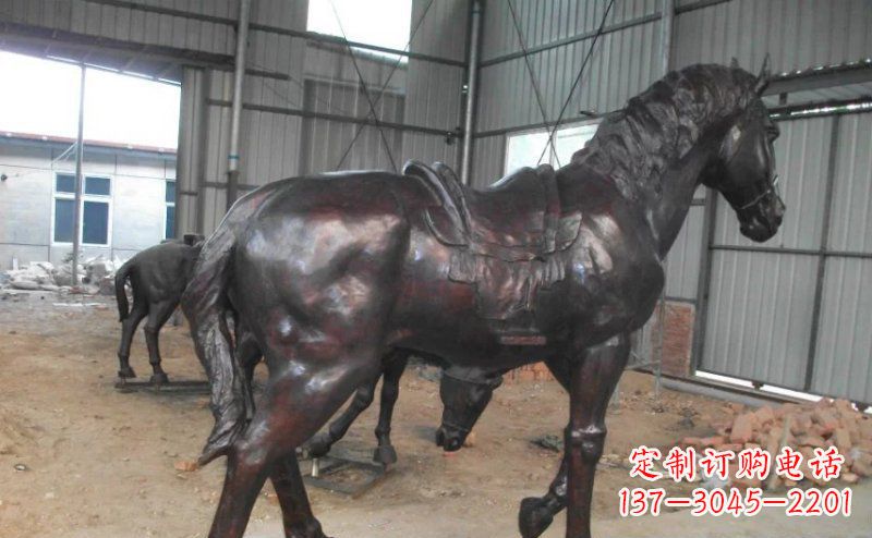 益阳公园铜马动物铜雕