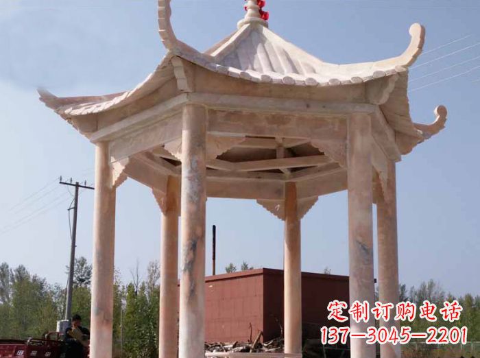 益阳红六角凉亭雕塑