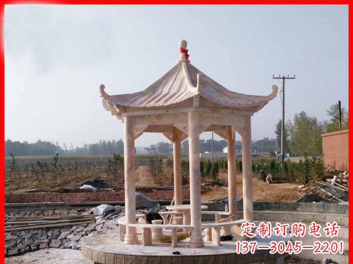 益阳享受晚霞红,迎接舒适凉亭雕塑
