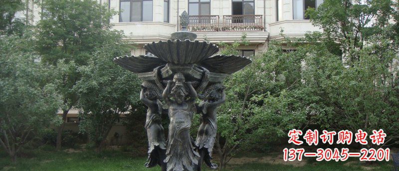 益阳公园西方人物喷泉景观铜雕