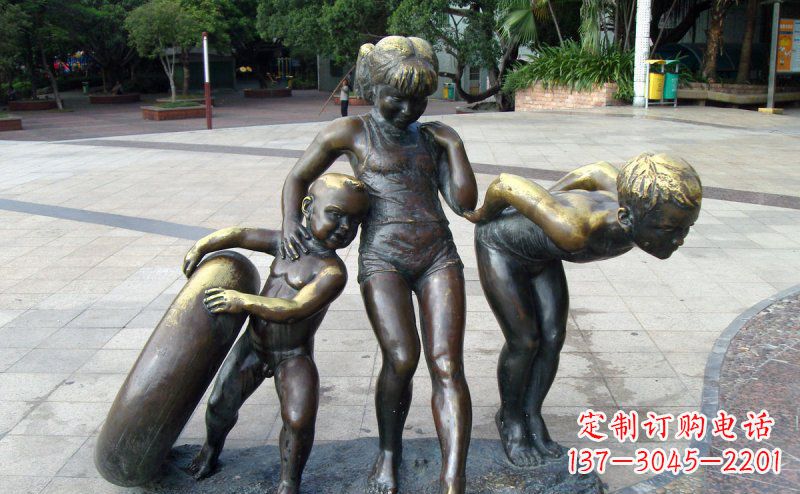 益阳公园小孩小品铜雕