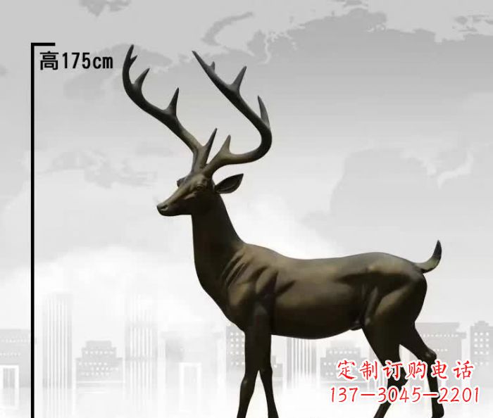 益阳精美的铜制公园小鹿雕塑