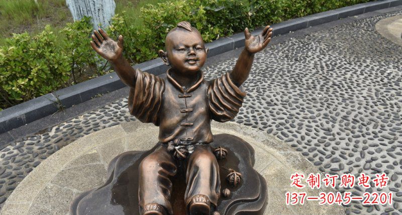 益阳精致雕塑,匠心创造——小男孩铜雕