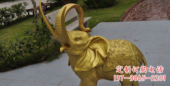 益阳公园小象动物铜雕