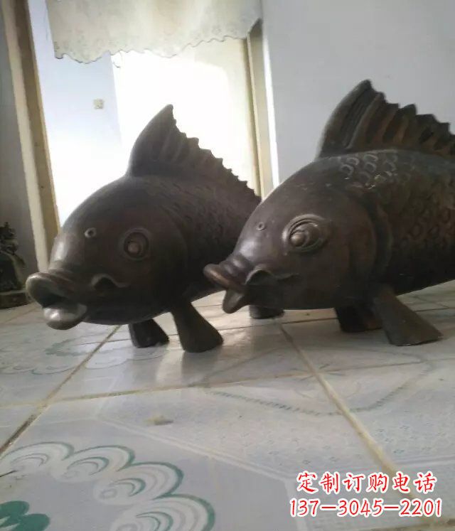 益阳公园小鱼景观动物铜雕