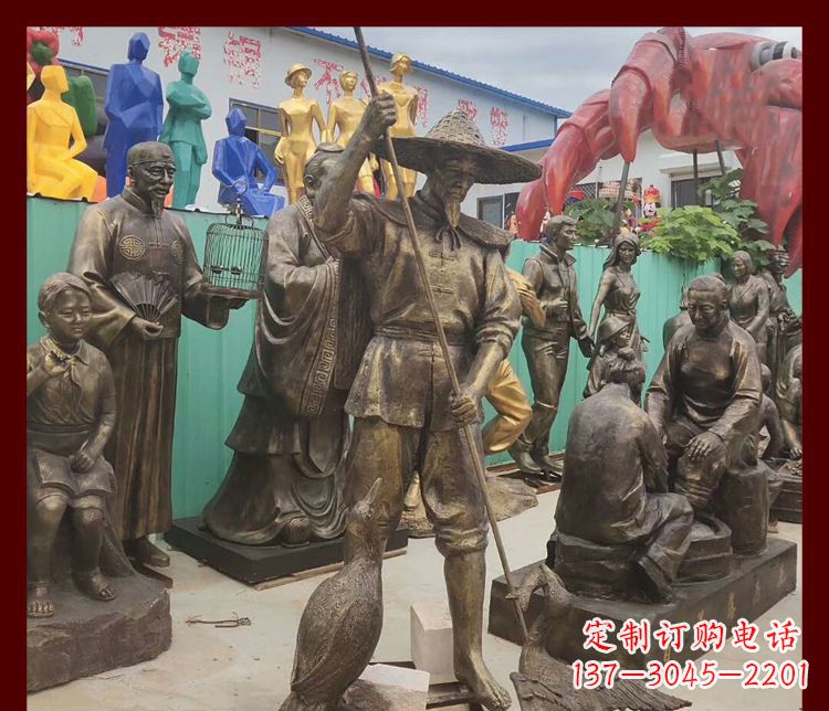 益阳新中式鸬鹚铜雕塑