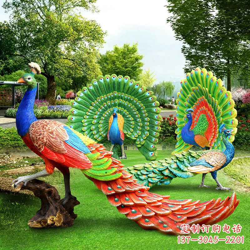 益阳欣赏仿真孔雀雕塑