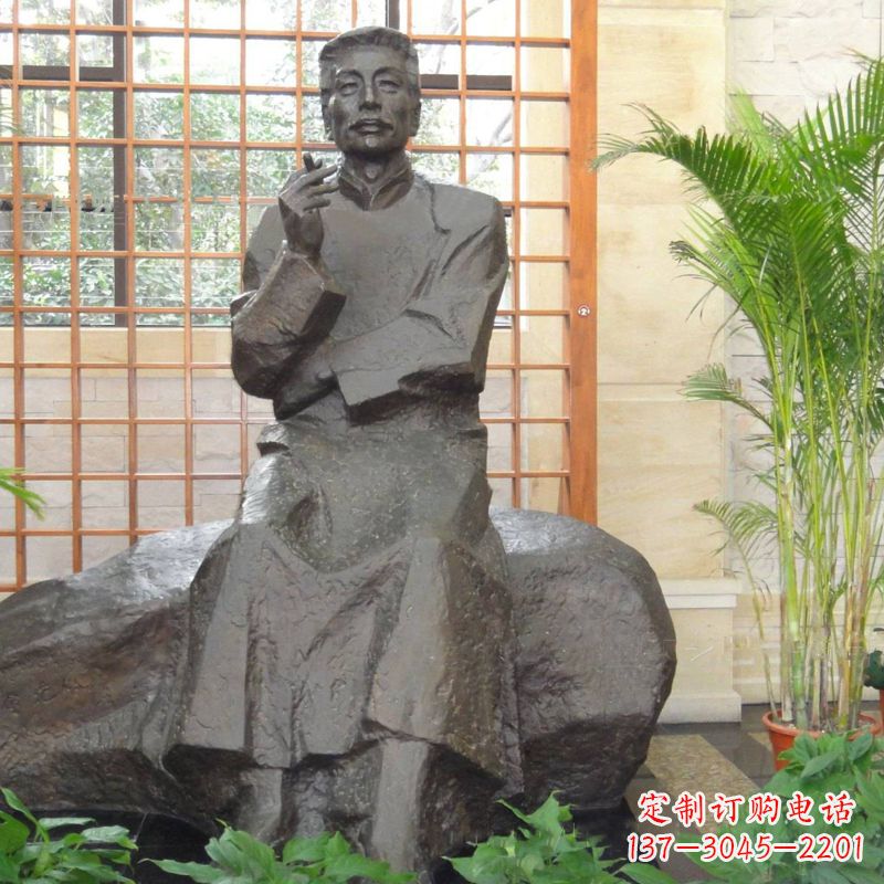 益阳中领雕塑|传承历史文化的鲁迅铜雕像