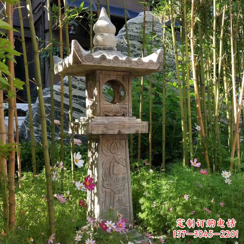益阳青石雕刻灯笼精美雕塑